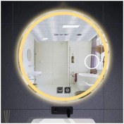 Resim GLOBAL LED MIRROR 85 Cm Makyaj Aynalı Dokunmatik Tuşlu Buğu Yapmayan Ledli Yuvarlak Banyo Aynası 