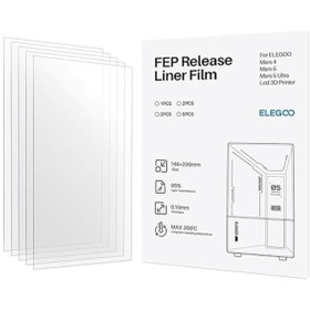 Resim ELEGOO Mars 5-5 Ultra Uyumlu PFA FEP Film 6.6 İnç. 146x206mm-5 Adet 