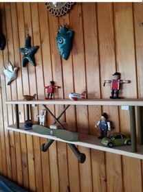 Resim Mrtahsap Mrtahşap-Uçak Raf-Çocuk Odası-Ahşaptan-Duvar Rafı 