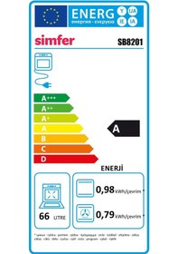 Resim Simfer SB8201 Diamond 66 LT Ankastre Fırın Siyah 