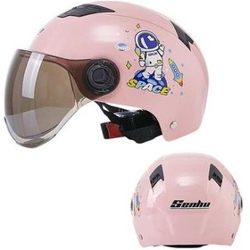 Resim Güneş Koruma Ön Cam Yarım Kask Q11es1 Pembe 