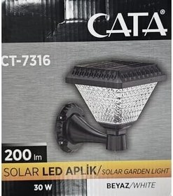 Resim CATA CT 7316 Solar Duvar Armatür 30W 6400K Beyaz Işık 