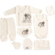 Resim Mdm Organik Ayicik Baskili 8'li Zibin Seti Beyaz 