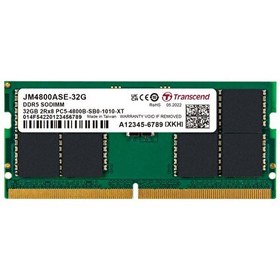 Resim Transcend 32GB(1X32GB) 4800MHZ Sodımm CL40 Ddr5 Notebook Ram (JM4800ASE-32G) 