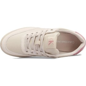 Resim Calvin Klein Classic Cupsole Low Leather Womens Sneaker Hakiki Deri Kadın Günlük Spor Ayakkabı Bej Bej 