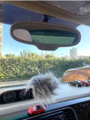 Resim S&E TASARIM Gri Tüy Ponpon Dikiz Süsü Gold Zincir Gri Ponpon Dikiz Süsü Gri Dikiz Süsü 