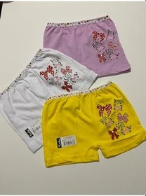 Resim Tutku Kız Çocuk Elastan Baskılı Boxer Şort, 3'lü Set, 5 Beden, Renkli 