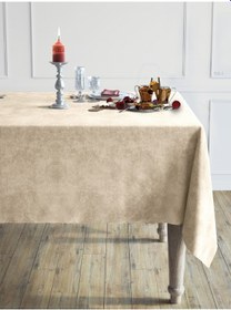 Resim Daily Series Kadife Dokulu Bej Rengi Masa Örtüsü Bej 