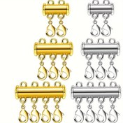 Resim 1pc/4pcs/6pcs Kolye Katmanlama Kilitleri Manyetik Sürme Kilit Kolye Bağlantısı Çoklu Telli Sürme Tüp Kilitleri 
