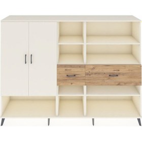 Resim Hyperion Dolap 10 Raflı 2 Çekmeceli 2 Kapaklı 220x44x163 Aytaşı-aytaşı/çam Aytası/atlas Çam - Aytası 