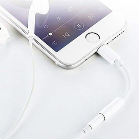 Resim Apple İPhone İle Uyumlu Lightning to 3.5mm Aux Dönüştürücü Adaptör iPhone İçin Kulaklık Dönüştürücü Beyaz 