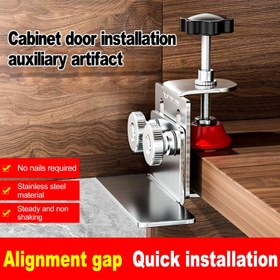 Resim Çok Fonksiyonlu Dolap Kapısı Kurulum Yönlendirici, Dolap Kapısı Montaj Askısı, Ayarlanabilir Ahşap Yardımcı Aracı, Gizli Kapı Kurulum Aracı. Hassas ve Hızlı Kurulum Aracı. 