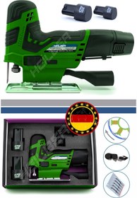 Resim HEİLBER ALMAN V998 15AHm YEŞİL ÇİFT AKÜLÜ KOLAY KAVRAMA YENİ NESİL KÖMÜRSÜZ AKÜLÜ ŞARJLI DEKUPAJ JİG TESTERE 