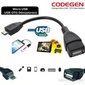 Resim Codegen Micro USB 2.0 Tablet ve Akıllı Telefon USB Dönüştürücü Çevirici OTG Kablo 