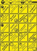 Resim A4 Sticker 012 Tek Paket Çoklu Sticker Siyah 