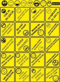 Resim A4 Sticker 012 Tek Paket Çoklu Sticker Siyah 