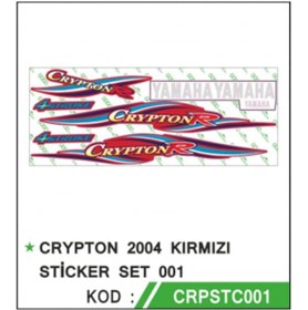 Resim Yamaha Crypton 2004 Kırmızı Sticker Seti 