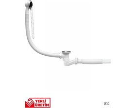 Resim Gama Pipo Küvet Trobleni Körüklü Küvet Gider Sifonu 