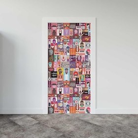 Resim Kapı Giydirme Kapı Sticker Folyosu Pop Art Music Collage 