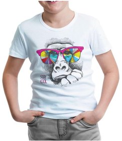 Resim Stay Cool - Maymun Beyaz Çocuk Tshirt 