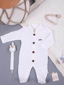 Resim Müslin Emzik Askılı Bebek Tulum Unisex 1094 