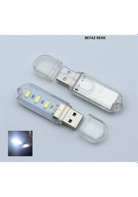 Resim Taşınabilir Mini USB Beyaz LED Lamba 3 Ledli 5730 SMD Kamp Stick Beyaz 