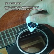 Resim Hoke Çift Fonksiyonlu Müzik Aleti Akort Cihazı ve Plektrum Tutucu - Kompakt, Hafif, Hassas Ses Toplama, On İki Ton Eşit Temperament, Tüm Enstrümanlar İçin Uygun, Pil ile Çalışır (36V), Beyaz 