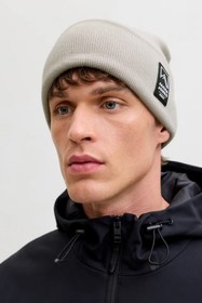 Resim Jack & Jones Erkek Jacalpes Logo Detaylı Örme Bere 12286472 Gri 