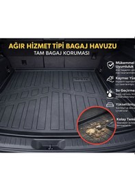 Resim Volkswagen Taıgo 2023 Model Araca Özel Esnek Alt Bagaj Havuzu + Hediyeli 