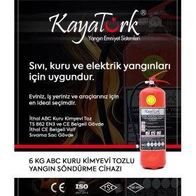 Resim 6 kg Kuru Kimyevi Tozlu Yangın Tüpü 
