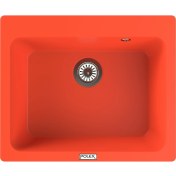 Resim POLEX Cristalüx Granit Evye P-N60 Turuncu Tezgah Altı Ve Tezgah Üstü Kare Mutfak Evyesi 61,5x51,8cm 