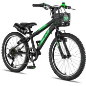 Resim Trendbike Mistral M 20 Jant Vitesli Çocuk Bisikleti 6-9 Yaş Çocuk Bisikleti Siyah-Neon Yeşil 20.410-S-NY 