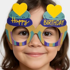 Resim MCM Group Cupcake Temalı Doğum Günü Renkli Karton Happy Birthday Gözlüğü 6 Adet 