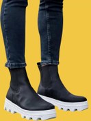 Resim shoecide Yüksek Taban Siyah Erkek Chelsea Bot (beyaz Taban) 