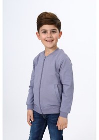 Resim Toontoy Erkek Çocuk Nakışlı Hırka Koyu Gri 