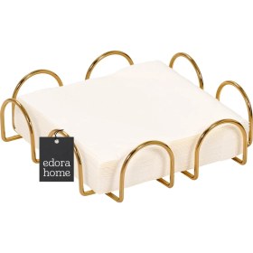 Resim Altın Kare 18 cm Peçetelik, Kafe, Restoran, Otel, Mutfak Sofra Büyük Boy Peçete - Metal Paslanmaz 