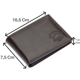 Resim Westpolo Hakiki Deri Kağıt Para Ve Bol Şeffaf Kart Bölmeli Unisex Kartlık - 617 Kahverengi 