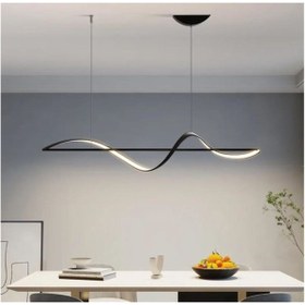 Resim GN GEN AYDINLATMA Modern Yemek Masası Siyah Kasa Günışığı Led Avize 