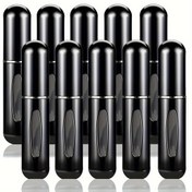 Resim 10 Adet Siyah Taşınabilir İnce Sis Sprey Şişeleri, Sızdırmaz Seyahat Doldurulabilir Atomizer Parfüm, Esansiyel Yağlar, Kolonya & Sıvılar için, Kolay Pompa Tasarımı, Dayanıklı Plastik/Metal Yapı, Esansiyel Yağ Atomizer | Modern Püskürtücü Tasarımı | Doldurulabilir Şişeler, Parfüm Doldurulabilir Şişeler 