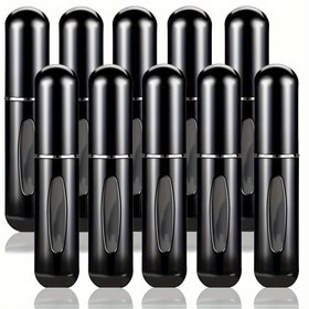 Resim 10 Adet Siyah Taşınabilir İnce Sis Sprey Şişeleri, Sızdırmaz Seyahat Doldurulabilir Atomizer Parfüm, Esansiyel Yağlar, Kolonya & Sıvılar için, Kolay Pompa Tasarımı, Dayanıklı Plastik/Metal Yapı, Esansiyel Yağ Atomizer | Modern Püskürtücü Tasarımı | Doldurulabilir Şişeler, Parfüm Doldurulabilir Şişeler 