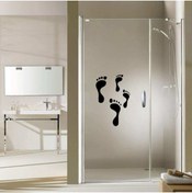 Resim cnpromosyon Çoklu Ayak Izleri Silüetli Dekoratif Banyo Duşakabin Sticker, Çıkartma, Etiket 
