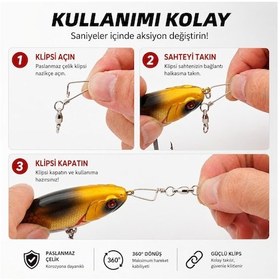 Resim Valkyrie 25 Adet Rulmanlı Döner Klips Coastlock Snap 360 Paslanmaz Çelik Fırdöndü Set 6 