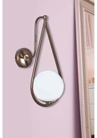 Resim Luzarana Siena Eskitme-sarı Metal Gövde Beyaz Camlı Tasarım Aplik 