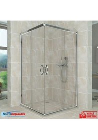 Resim Nokta Duşakabin 90 x 90 Köşeli Teknesiz Cam Duşakabin 6mm Yerli Cam Kalitesi Şeffaf 