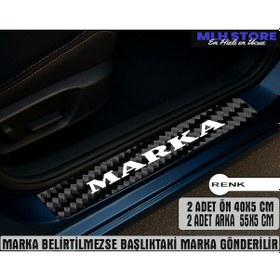 Resim Volvo 1800 İle Uyumlu 4 Adet Karbon Kapı Eşiği Koruma 