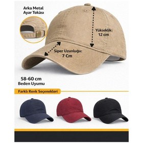 Resim Perlotus Pamuklu Unisex Beyzbol Şapkası, Ayarlanabilir Metal Tokalı 58-60 Cm, 4 Mevsim Günlük Kullanım Şapka, Casual Outdoor Siyah 