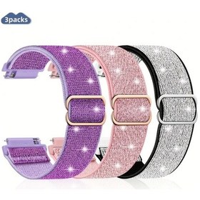 Resim Sunshine022 3lu 20mm Karma Esnek Nylon Kol Saati Kayışı Kadın Spor Bileklik Mixed Color 