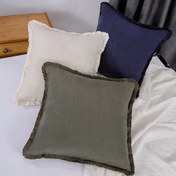Resim 2 adet keten püskül Yeni YASTIK KAPAKLARI Rahat Bohem tarzı çiftlik evi YASTIK KAPAKLARI, kanepe yatak odası ve oturma odası dekorasyonu için uygun yumuşak yastık kılıfı 