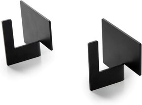 Resim Orret Home 2 Adet Tekli Yapışkanlı Mini Duvar Askısı - Siyah Metal Tek Askı Seti - Delmeden Duvara Yapıştırılabilir Havlu, Anahtarlık, Bornoz Askılığı - Suya Dayanıklı Askılık(Yan Tekli Askı) 