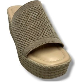 Resim Cakgo 255-25 Triko Anatomik Ultra Soft Dolgu Topuk Kadın Terlik Bej 